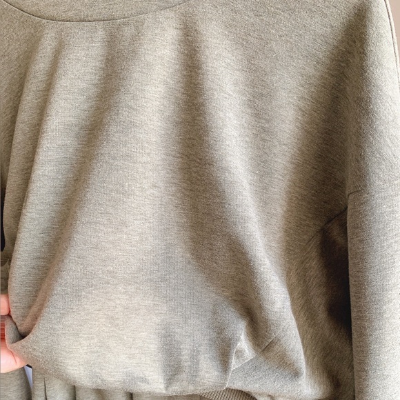 Sage Green Cropped Hoodie Wide Leg Pants Set S - Picture 3 of 7